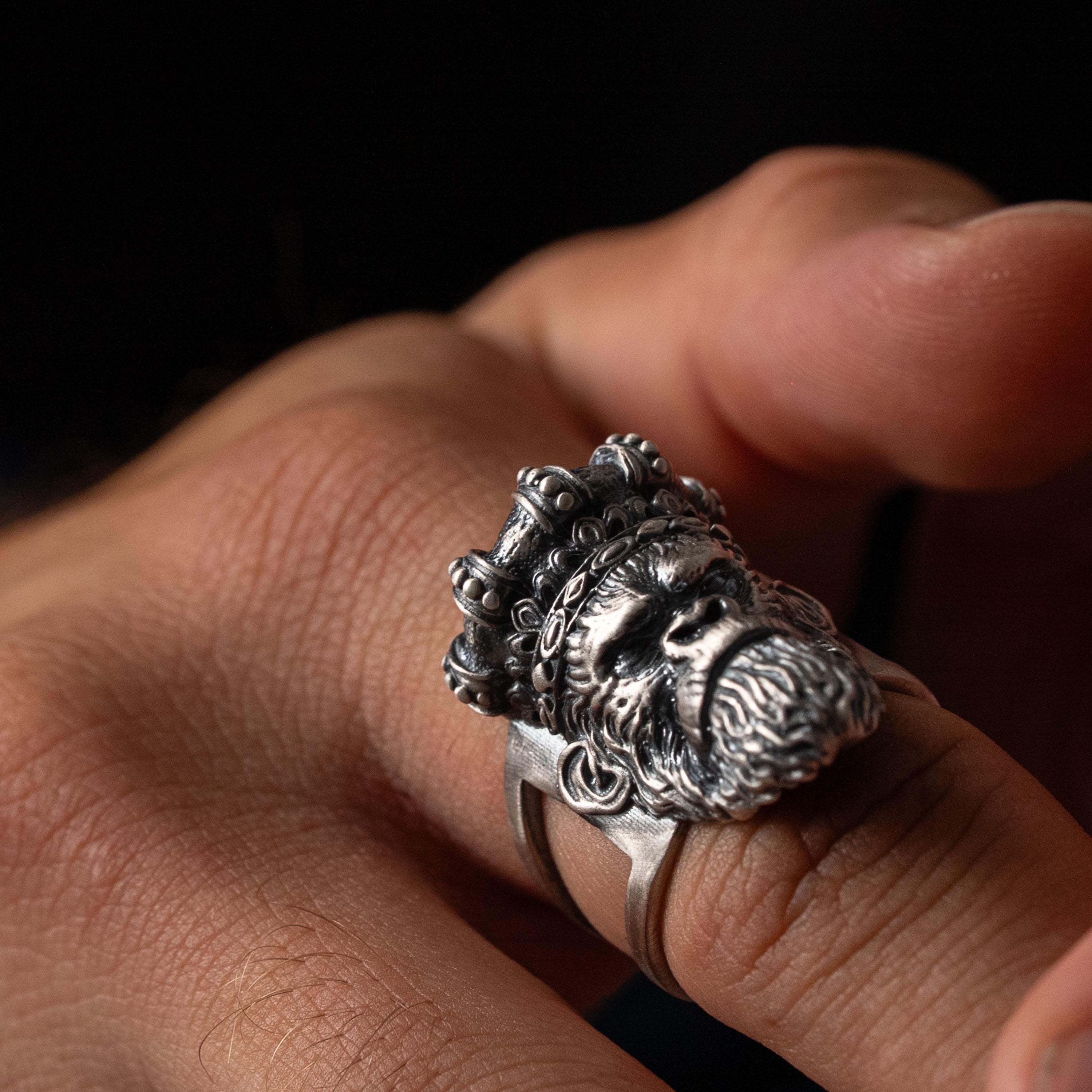 925 Sterling Silver Gorilla King Ring