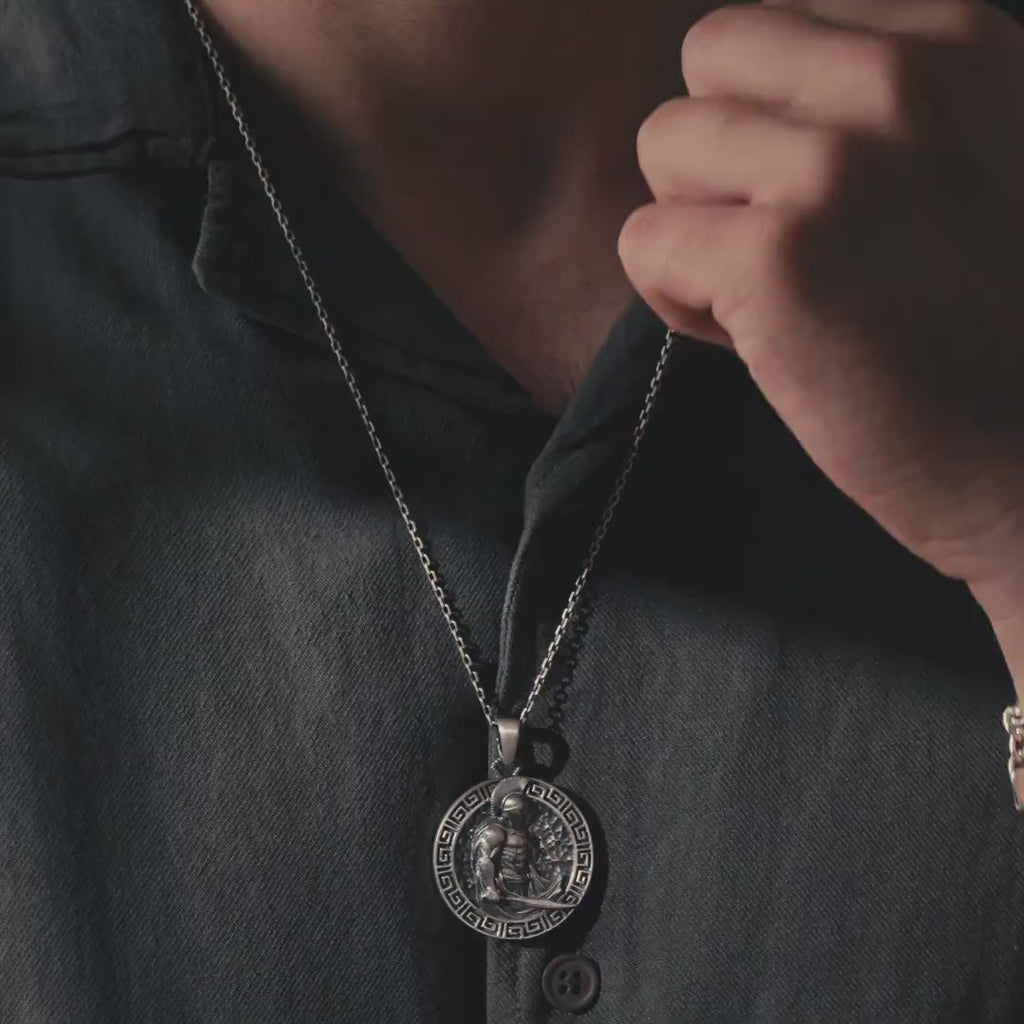 Spartan Warrior 925 Sterling Silver Necklace