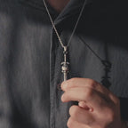 Skull Cross Sword 925 Sterling Silver Pendant Necklace