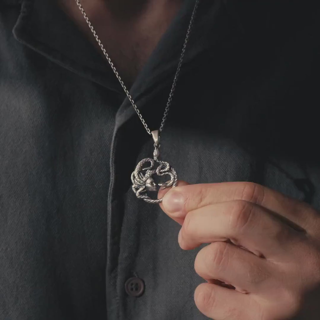 Medusa  925 Sterling Silver Necklace