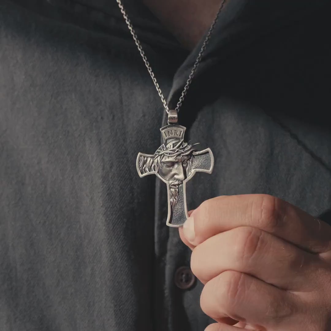 Jesus Cross 925 Sterling Silver Pendant