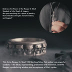 Grim Reaper & Skull 925 Sterling Silver Jewelry Set