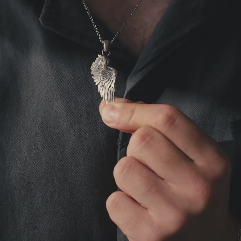 Angel Wing 925 Sterling Silver Pendant Necklace