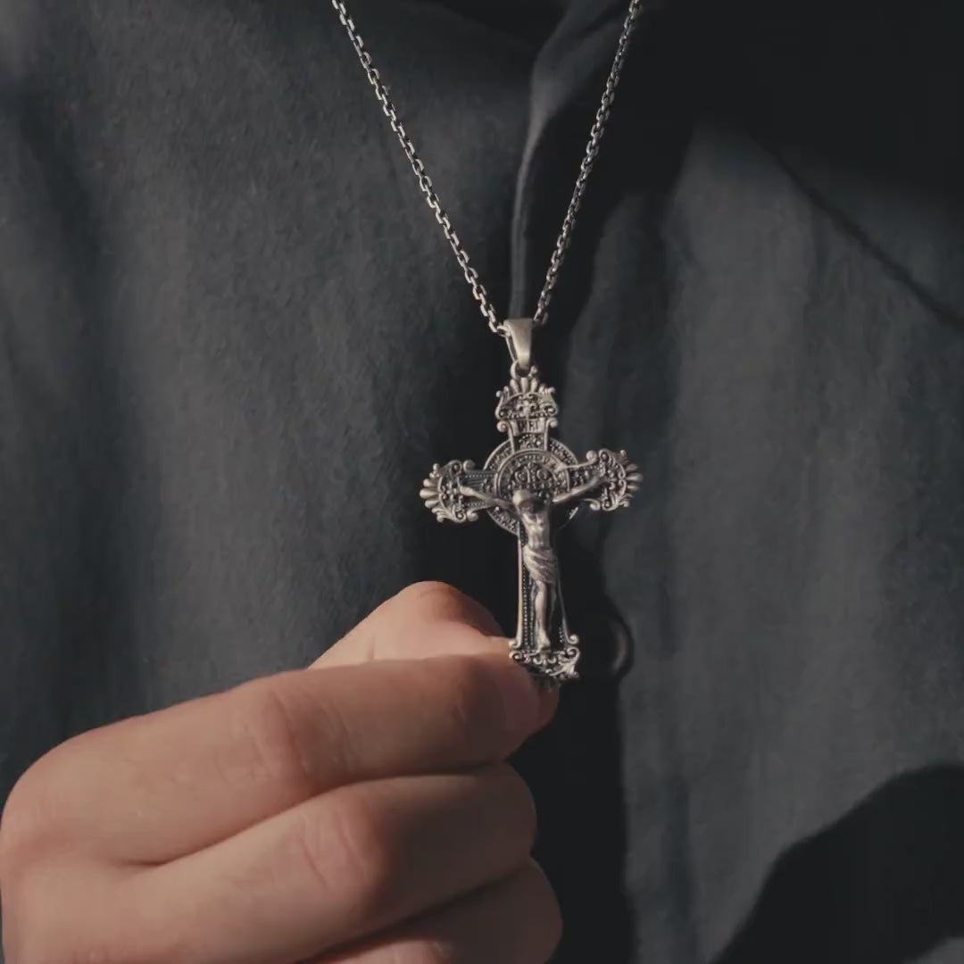 Jesus Crucifix 925 Sterling Silver Necklace