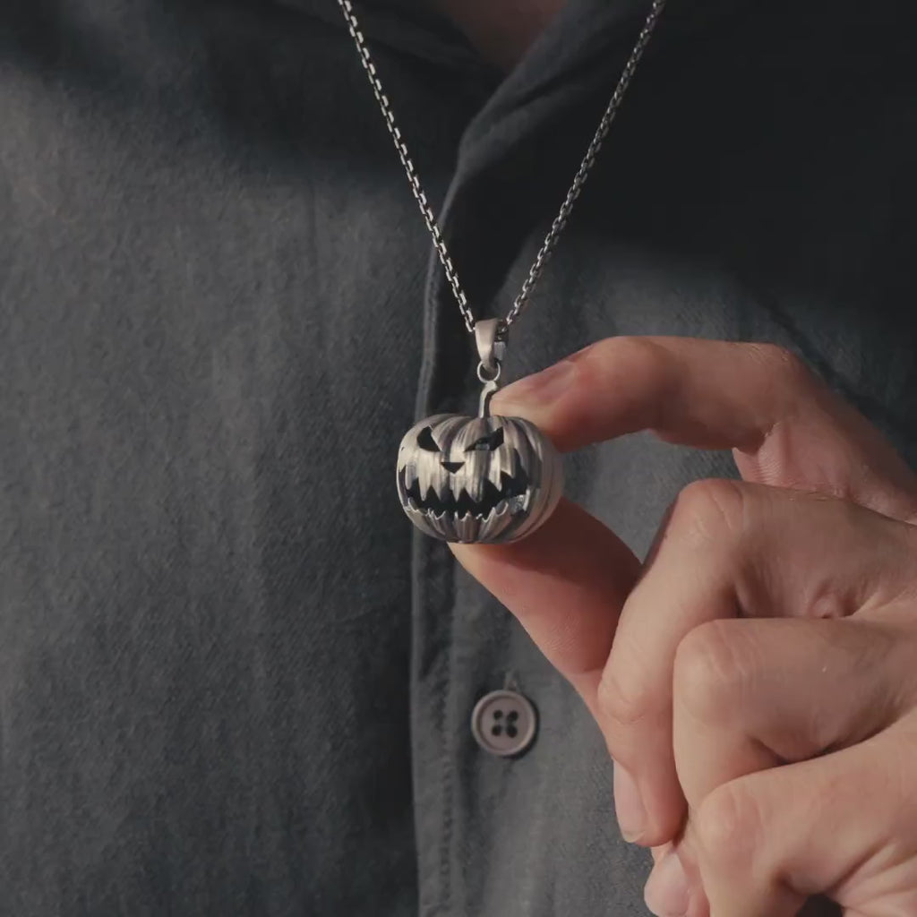 Pumpkin 925 Sterling Silver Necklace