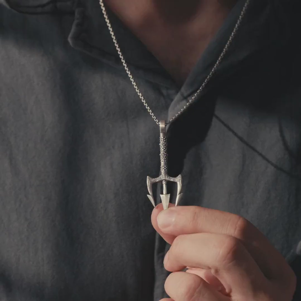 Poseidon Trident  925 Sterling Silver Pendant
