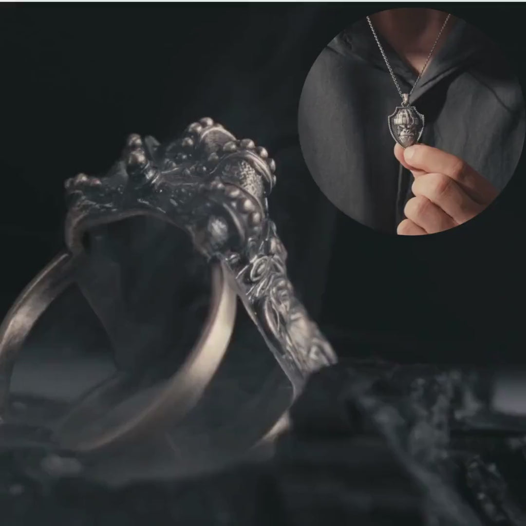 925 Sterling Silver Gorilla King Ring