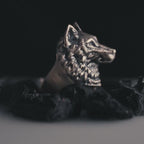 Sterling Silver Wolf Head Ring