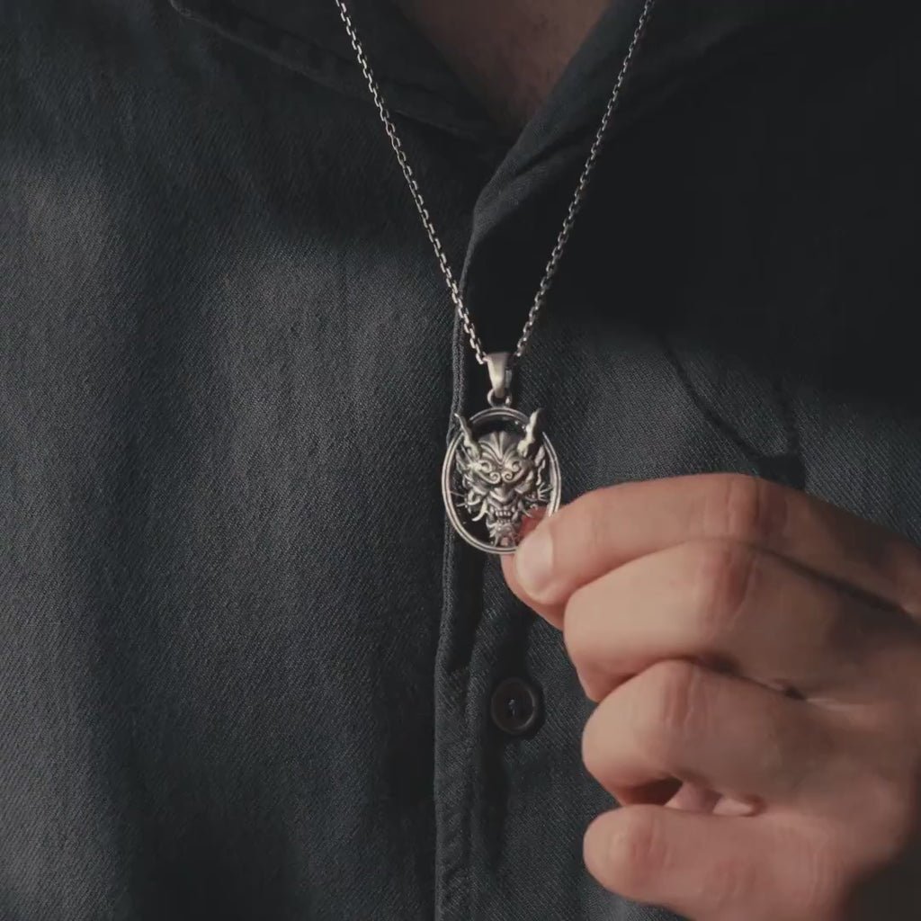 Hannya Mask 925 Sterling Silver  Pendant