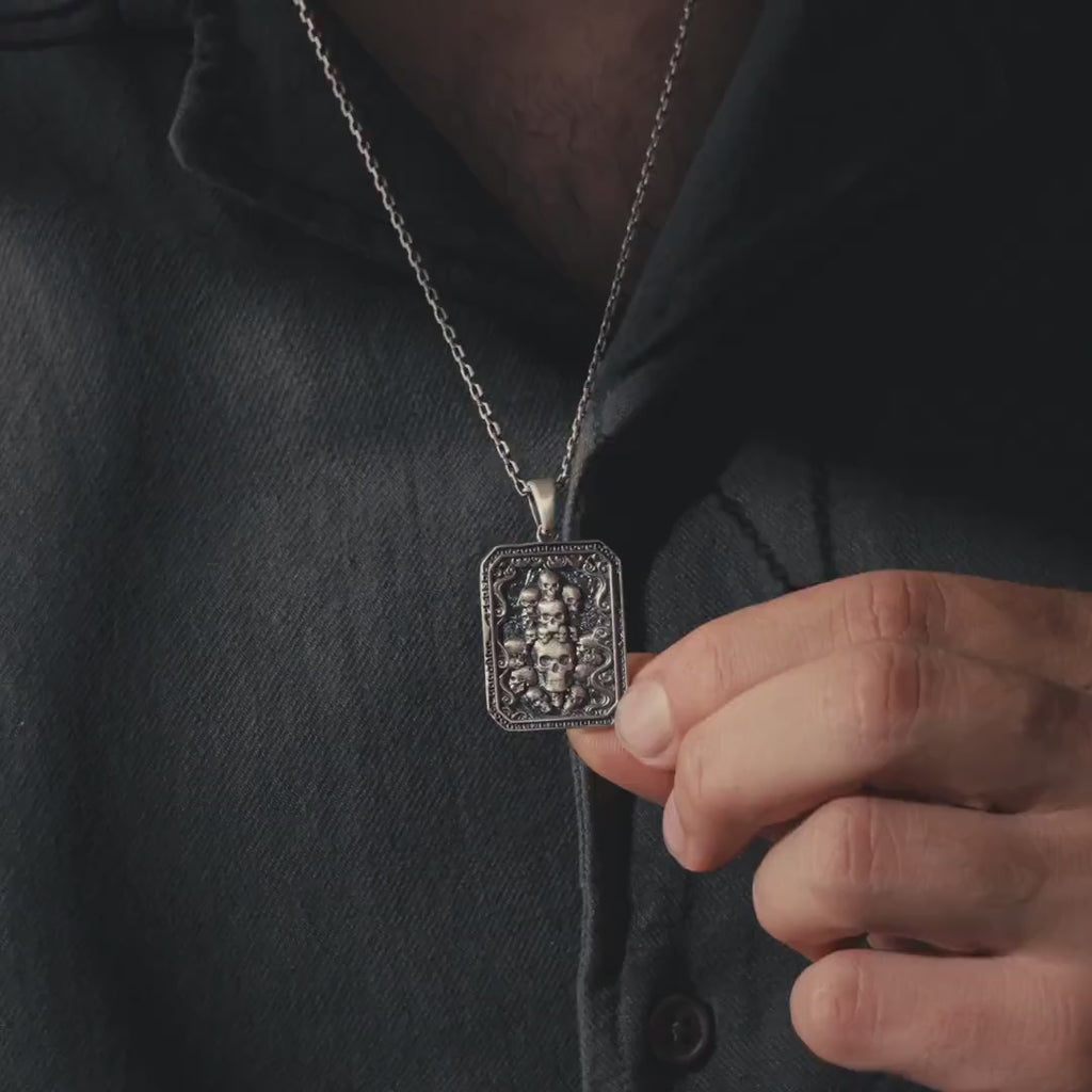 Skull Handmade 925 Sterling Silver Pendant Necklace