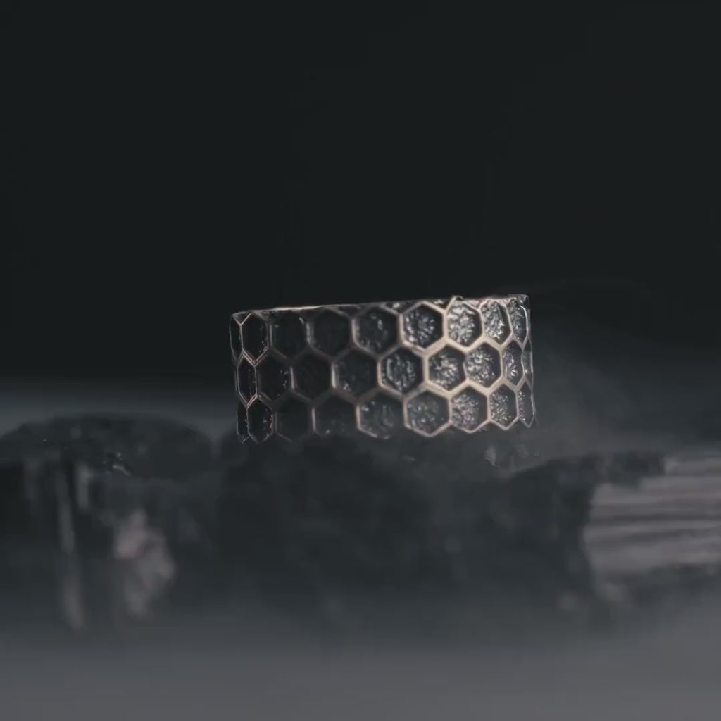 Honeycomb 925 Sterling Silver Ring