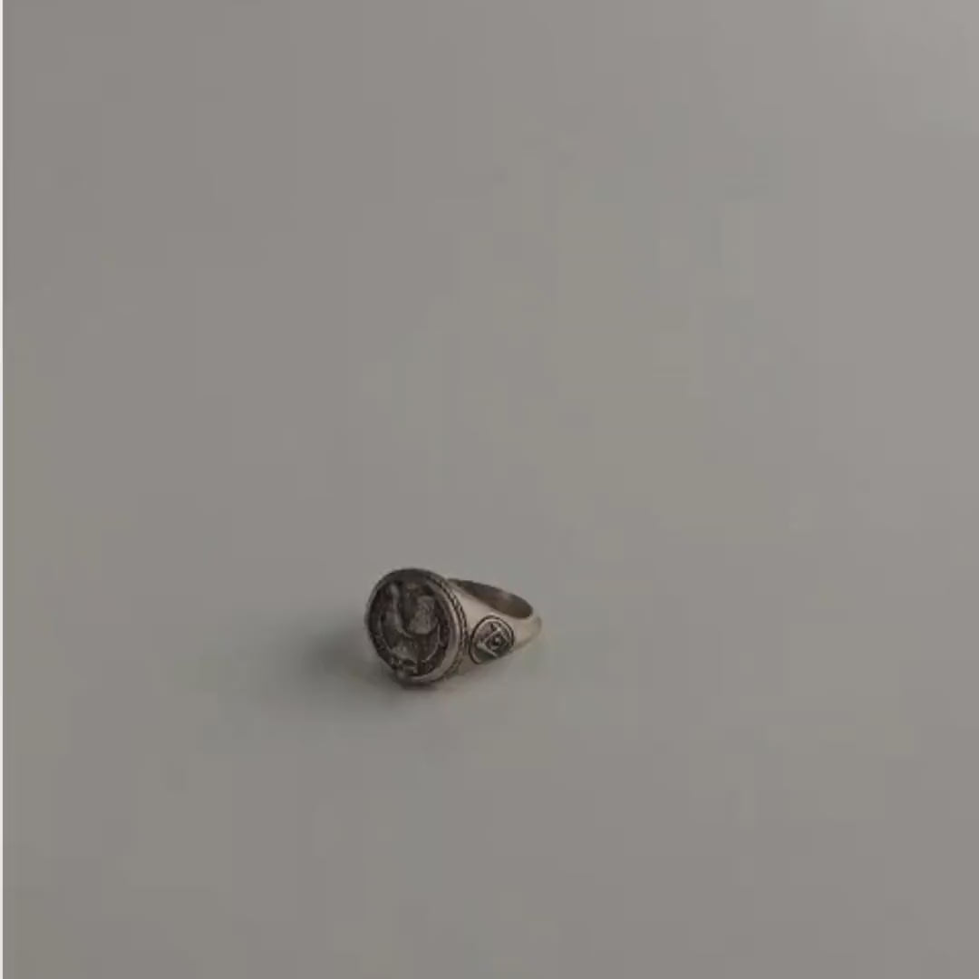 925 Sterling Silver Owl Skull Ring