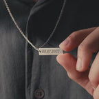 Personalized 925 Sterling Silver Bar Necklace