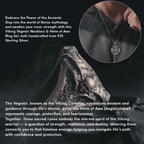 Viking Vegvisir Necklace & Helm of Awe Ring Set