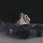 Sterling Silver Aries Ram Head Signet Ring