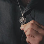 Dragon Cross 925 Sterling Silver Pendant Necklace