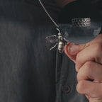 Queen Bee Necklace & Honeycomb Ring Handmade 925 Sterling Silver Set