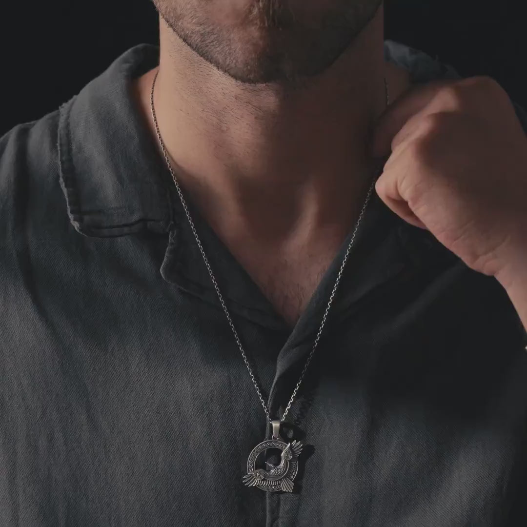 Odin’s Raven 925 Sterling Silver Necklace
